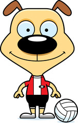 Cartoon Smiling Volleyball Player Puppy