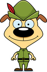 Cartoon Smiling Robin Hood Puppy
