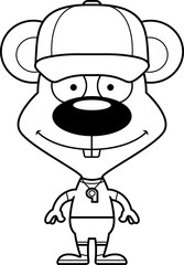 Cartoon Smiling Coach Mouse