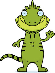Fototapeta premium Cartoon Iguana Waving