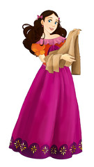 cartoon princess sorceress - smiling beautiful woman / illustration for children