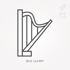 Line icon big harp