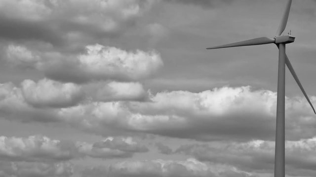 Wind Turbine time-lapse in black and white