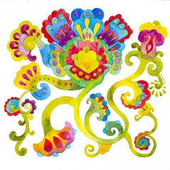 fiori fantastici acquerello