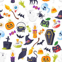 cartoon style Halloween pattern