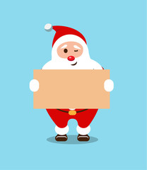 Festive Santa Claus. Kind, bearded hero. Christmas old man in a red fur coat. Sticker for winter celebrations. New Year's announcement.