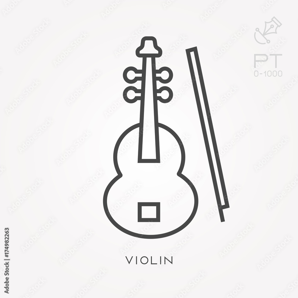 Wall mural Line icon violin