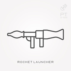 Line icon rocket launcher