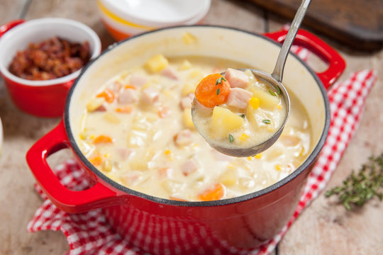 Ham Potato And Corn Chowder