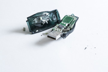 broken usb stick, isolated