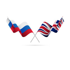 Russia and Great Britain flags. Vector illustration.