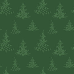 Seamless Christmas pattern illustration. Christmas trees