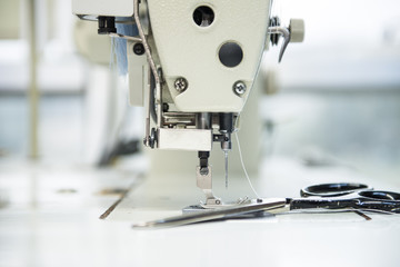 sewing machine is working