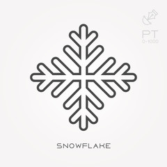 Fototapeta na wymiar Line icon snowflake