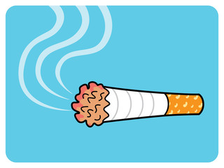 Cigarette vector icon. Smoking area sign.