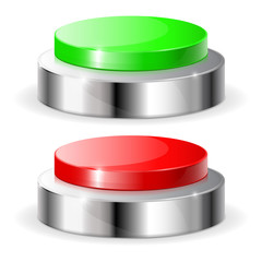 Red and green push buttons