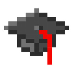 Obraz premium Graduation cap pixel art cartoon retro game style set