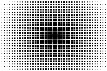 Halftone background. Pop art, comic style. Pattern with small squares.  Black and white color. Vector illustration