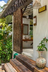 Outdoor toilet in tropical resort in Thailand