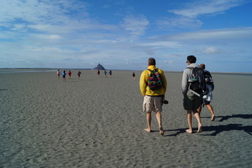 mont-saint-michel, normandie, beauté, sable, ciel, flèche, amour, beauté, 