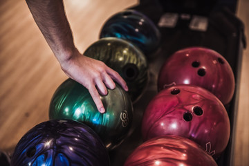 Man playing bowling