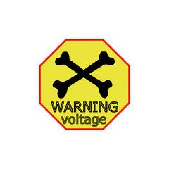 Warning sticker labels for electrical consumers voltage notice