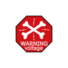 Warning sticker labels for electrical consumers voltage notice