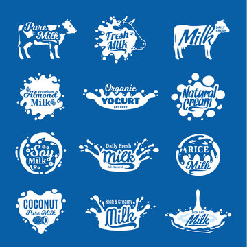 Milk logo, icons and design elements