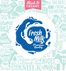 Vector milk logo