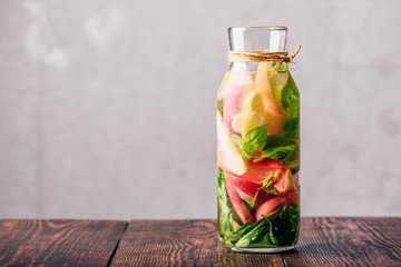 Infused Water with Peach and Basil.