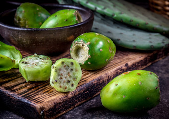 Tuna cactus fruit, Prickly pear, cactus pear. Latin American fruit tuna