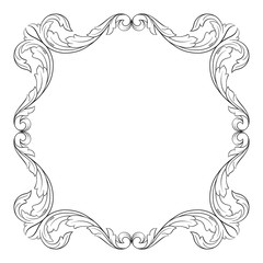 Classical baroque ornament vector 
