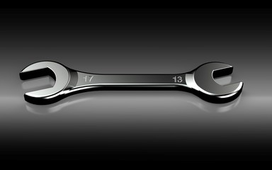 Wrench on the dark background