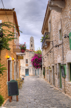 A beautiful medivial alley in Aeropolis village