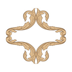 Classical baroque ornament vector 