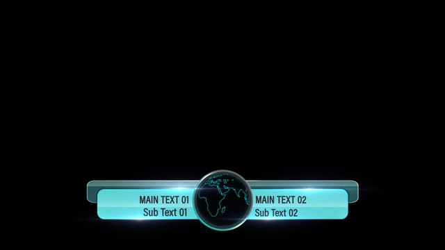 Glossy Teal Globe Lower Third