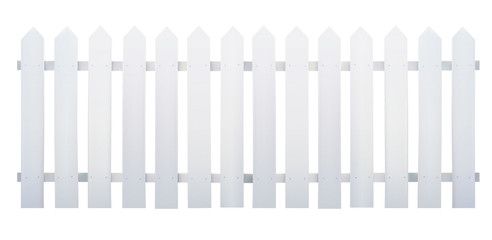 Wooden fence white - Vector illustration