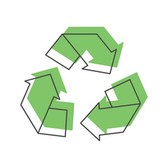 Obraz premium Recycle green icon, doodle style