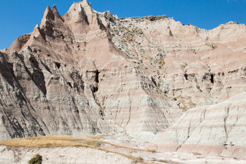 Jagged peak in the Badlands National Park in South Dakota