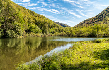 Lake Brinzio in valey Rasa, province of Varese, Italy. 
