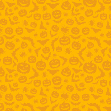Orange background with halloween pattern.