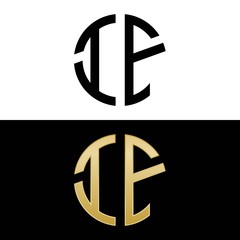 if initial logo circle shape vector black and gold