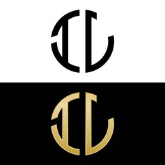il initial logo circle shape vector black and gold - obrazy, fototapety, plakaty