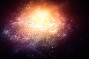 Bright polygonal space background