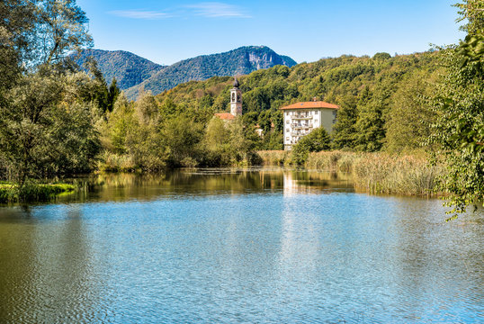 Lake Brinzio in valey Rasa, province of Varese, Italy. 

