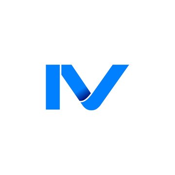 iv logo initial logo vector modern blue fold style