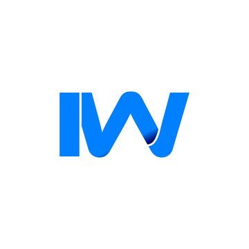 iw logo initial logo vector modern blue fold style