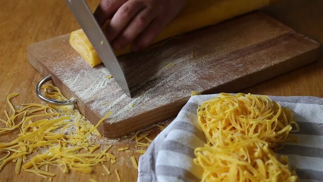 Homemade italian pasta  tagliatelle