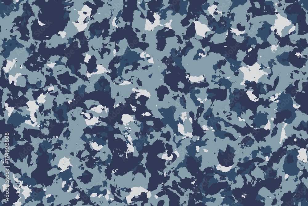 Wall mural seamless navy blue camouflage background or texture.