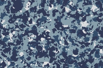 Seamless navy blue camouflage background or texture. © vchalup
